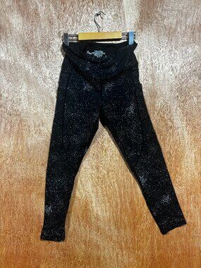 Zyia Active Black Splatter Print High Waisted Leggings Women’s 8-10 Athletic Yog